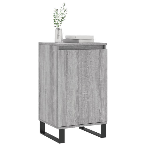 The Living Store Dressoir - Grey Sonoma Oak - 40 x 35 x 70 cm - Durable Wood - Metal