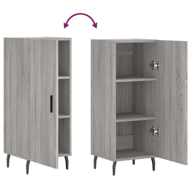 The Living Store Dressoir - Modern - Bijzetkast - 34.5 x 34 x 90 cm - Grijs Sonoma Eiken - Hoge kwaliteit