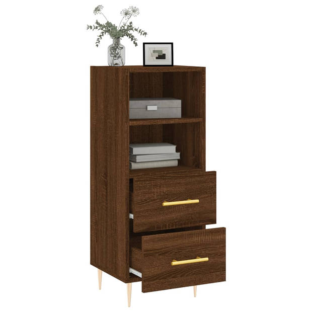 The Living Store Dressoir - Moderne - Kast - 34.5 x 34 x 90 cm - Bruineiken