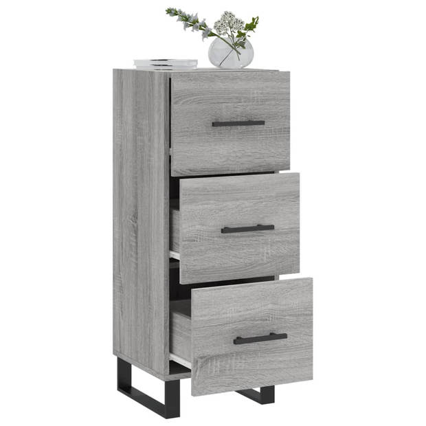 The Living Store Dressoir Bijzetkast - 34.5 x 34 x 90 cm - Grijs Sonoma Eiken