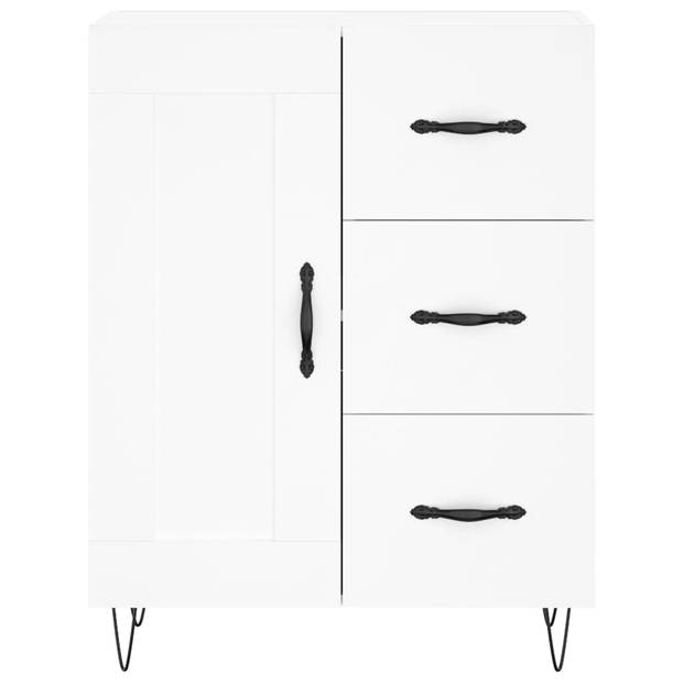 The Living Store Dressoir - Wit - 69.5 x 34 x 90 cm - Duurzaam bewerkt hout en metaal