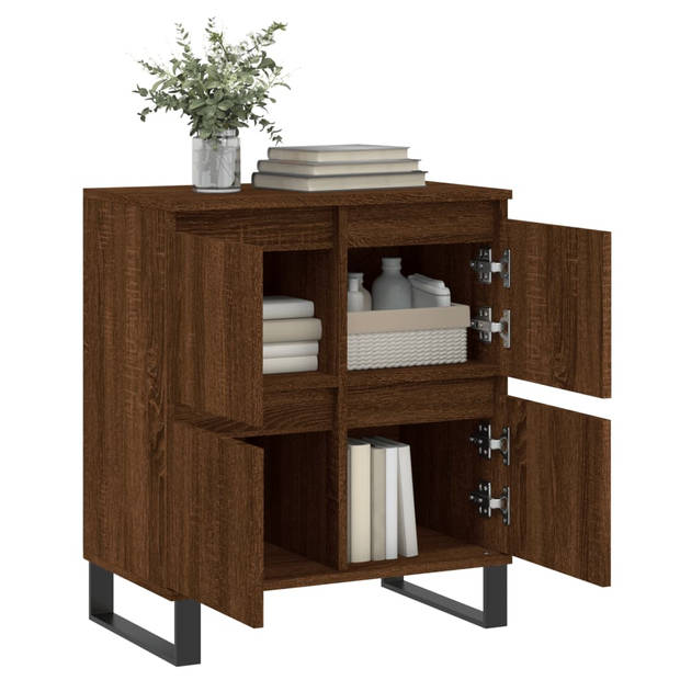 The Living Store Dressoir - Bruineiken - 60 x 35 x 70 cm - Duurzaam bewerkt hout en ijzer