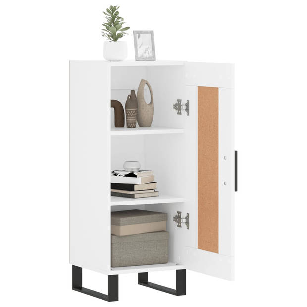 The Living Store Dressoir - Trendy - Kast - 34.5 x 34 x 90 cm - Wit - Met opbergruimte