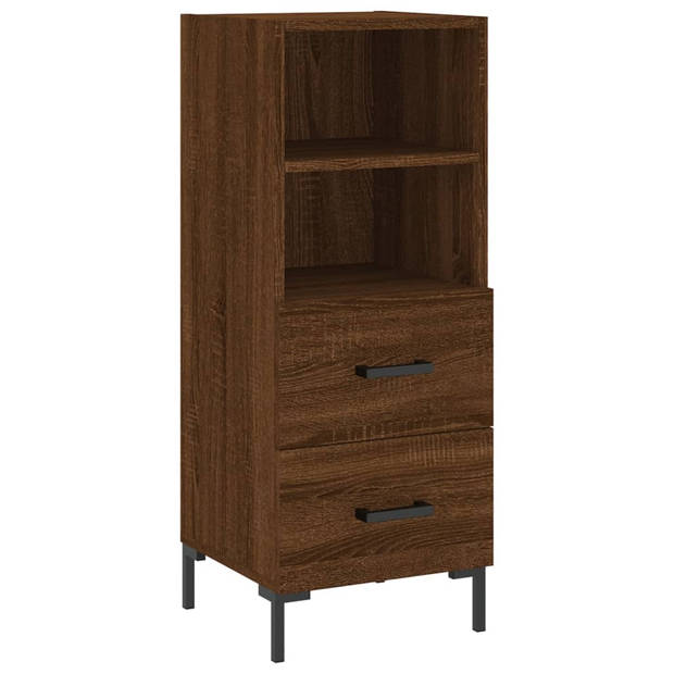 vidaXL Hoge kast 34,5x34x180 cm bewerkt hout bruin eikenkleur