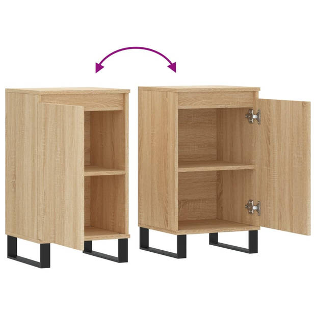 The Living Store Dressoir - Sonoma Eiken - 40x35x70 cm - Metalen Poten