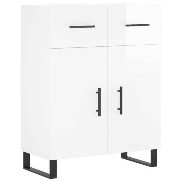 The Living Store Dressoir - Hoogglans Wit - 69.5 x 34 x 90 cm - Duurzaam materiaal