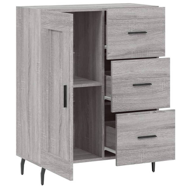 The Living Store Dressoir - 69.5 x 34 x 90 cm - Grijs Sonoma Eiken