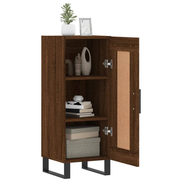 The Living Store Dressoir - Hout en Metaal - 34.5 x 34 x 90 cm - Bruineiken