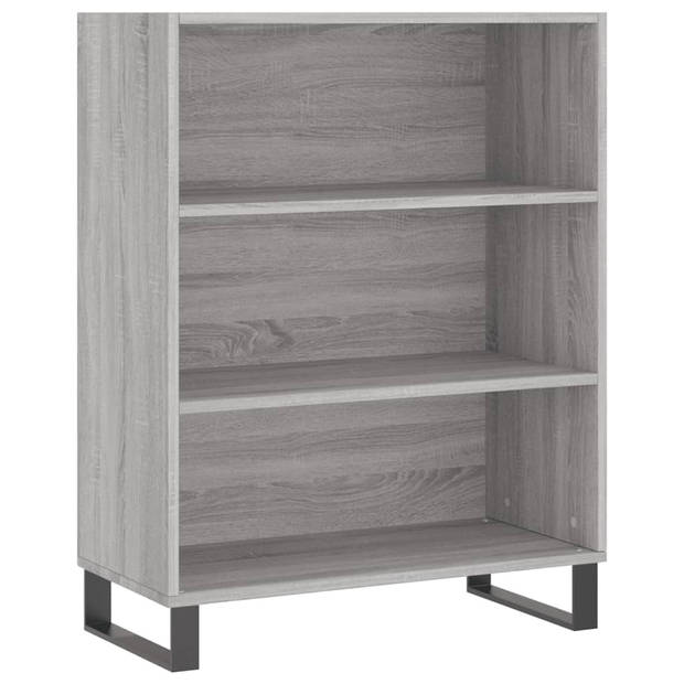 vidaXL Hoge kast 69,5x34x180 cm bewerkt hout grijs sonoma eikenkleurig