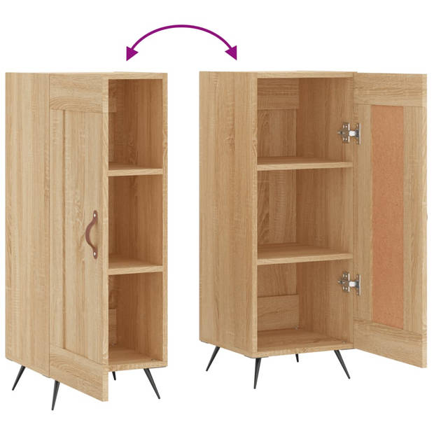 The Living Store-Dressoir-34-5x34x90-cm-bewerkt-hout-sonoma-eiken - Keukenkast