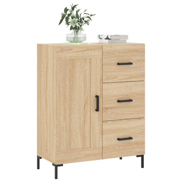 vidaXL Dressoir 69,5x34x90 cm bewerkt hout sonoma eikenkleurig