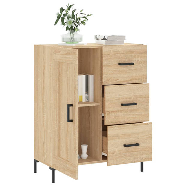 vidaXL Dressoir 69,5x34x90 cm bewerkt hout sonoma eikenkleurig