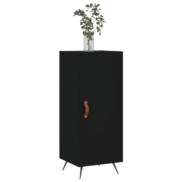 The Living Store-Dressoir-34-5x34x90-cm-bewerkt-hout-zwart - Keukenkast