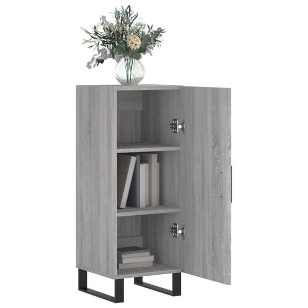 The Living Store Dressoir Bijzetkast - 34.5 x 34 x 90 cm - Grijs Sonoma Eiken