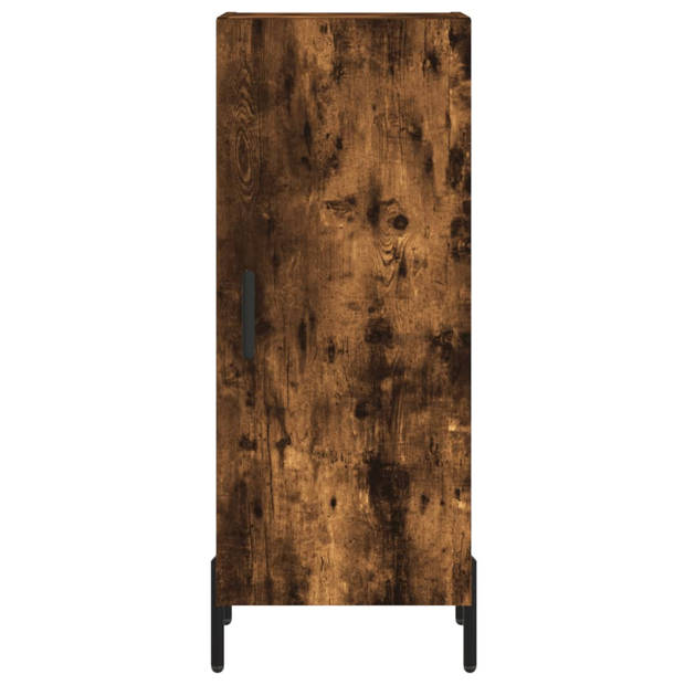 The Living Store Hoge kast - Gerookt eiken - 34.5 x 34 x 180 cm - Duurzaam hout - Voldoende opbergruimte