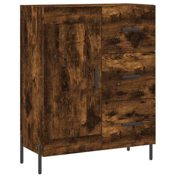 The Living Store Dressoir - Gerookt eiken - 69.5 x 34 x 90 cm - Duurzaam - Opbergruimte - Display functie