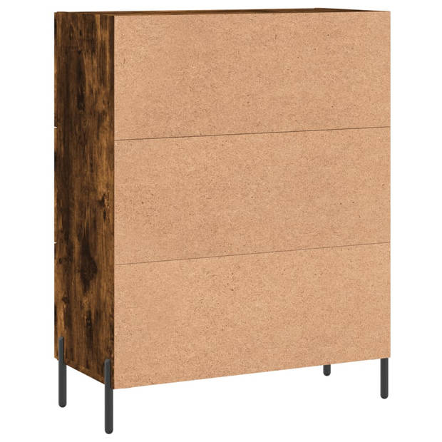 The Living Store Dressoir - Gerookt eiken - 69.5 x 34 x 90 cm - Duurzaam - Opbergruimte - Display functie