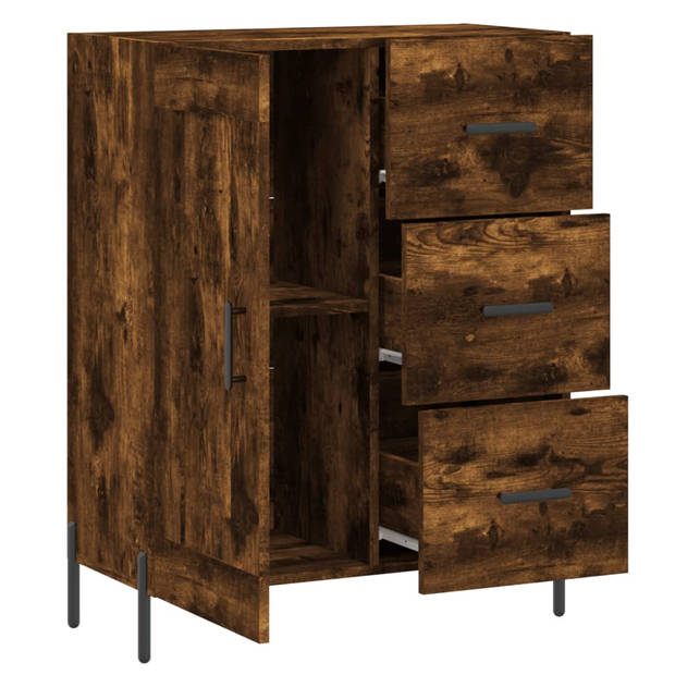 The Living Store Dressoir - Gerookt eiken - 69.5 x 34 x 90 cm - Duurzaam - Opbergruimte - Display functie