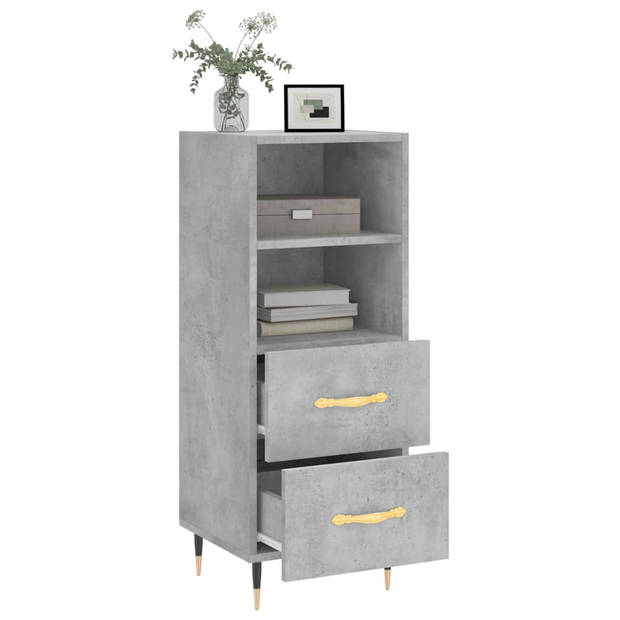 The Living Store Dressoir Betongrijs - Moderne - Kast - 34.5 x 34 x 90 cm - Ken- Duurzaam en opbergruimte