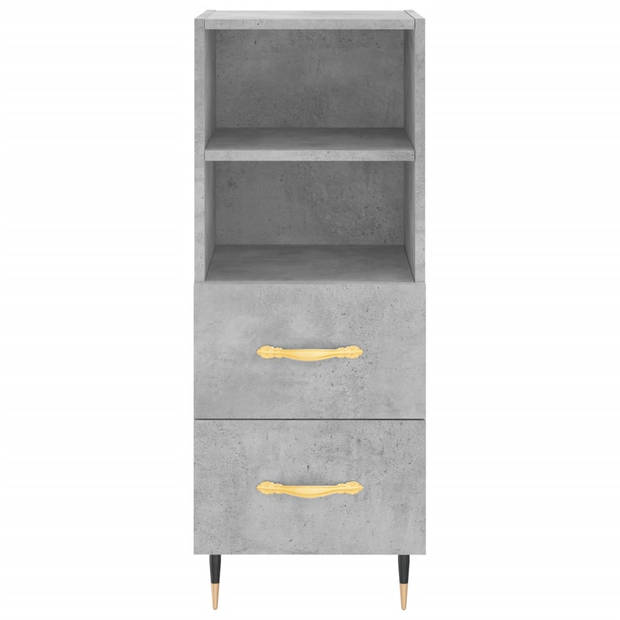 The Living Store Dressoir Betongrijs - Moderne - Kast - 34.5 x 34 x 90 cm - Ken- Duurzaam en opbergruimte