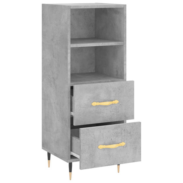 The Living Store Dressoir Betongrijs - Moderne - Kast - 34.5 x 34 x 90 cm - Ken- Duurzaam en opbergruimte