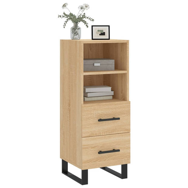 vidaXL Dressoir 34,5x34x90 cm bewerkt hout sonoma eiken