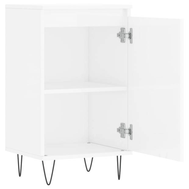 The Living Store Dressoir - Hoogglans Wit - 40 x 35 x 70 cm - Flexibele deurinstallatie