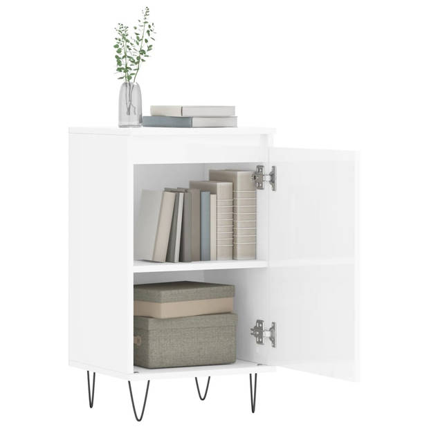 The Living Store Dressoir - Hoogglans Wit - 40 x 35 x 70 cm - Flexibele deurinstallatie