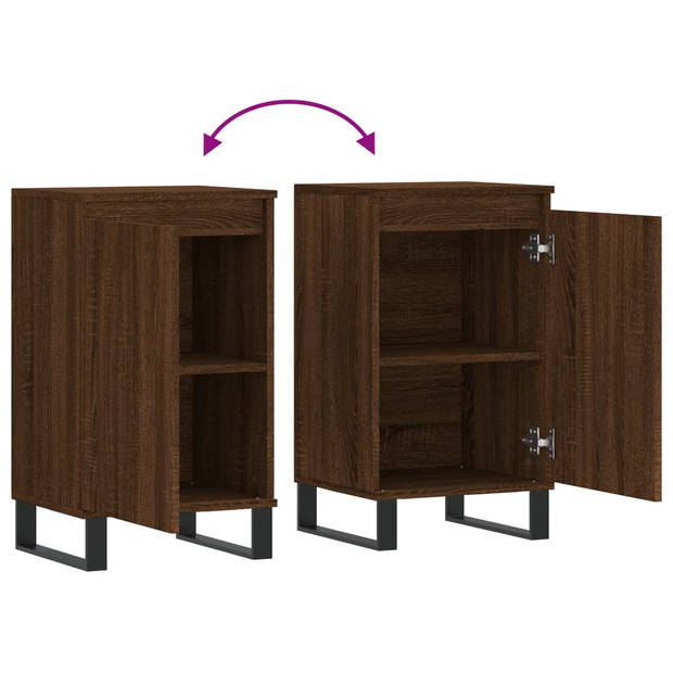 The Living Store Dressoir - Bruineiken - Kast - 40x35x70 cm - Duurzaam bewerkt hout - metaal