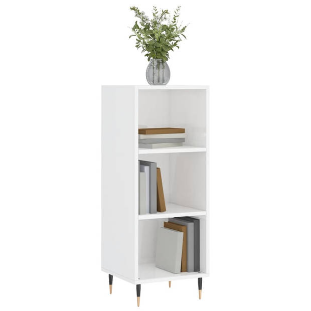 The Living Store Dressoir - Klassiek - Meubel - 34.5 x 32.5 x 90 cm - Hoogglans wit