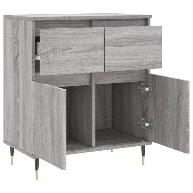 vidaXL Dressoir 60x35x70 cm bewerkt hout grijs sonoma eikenkleurig