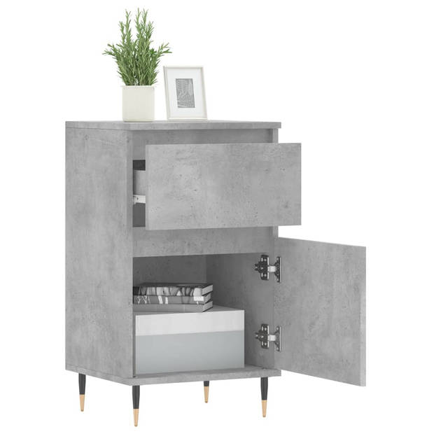 The Living Store Dressoir Betongrijs - 40 x 35 x 70 cm - Duurzaam materiaal en ijzeren poten