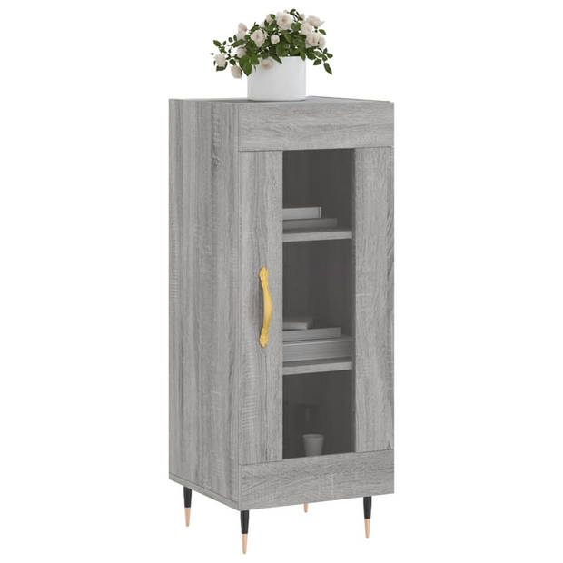 The Living Store Dressoir - Kast - 34.5 x 34 x 90 cm - Grijs Sonoma Eiken