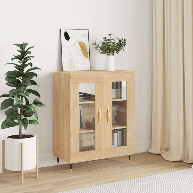 The Living Store Dressoir - Meubelen - 69.5 x 34 x 90 cm - Sonoma eiken