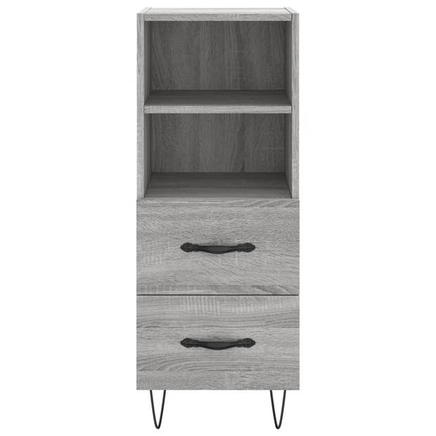 The Living Store Dressoir - naam - Meubel - 34.5 x 34 x 90 cm - Grijs Sonoma Eiken