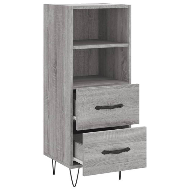 The Living Store Dressoir - naam - Meubel - 34.5 x 34 x 90 cm - Grijs Sonoma Eiken