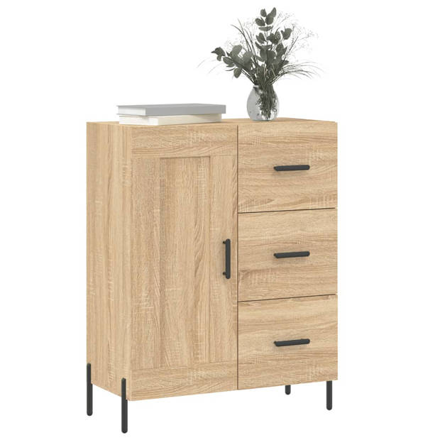 The Living Store Dressoir - Klassiek - Meubel - Afmetingen- 69.5 x 34 x 90 cm - Kleur- Sonoma eiken