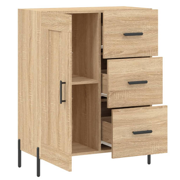 The Living Store Dressoir - Klassiek - Meubel - Afmetingen- 69.5 x 34 x 90 cm - Kleur- Sonoma eiken