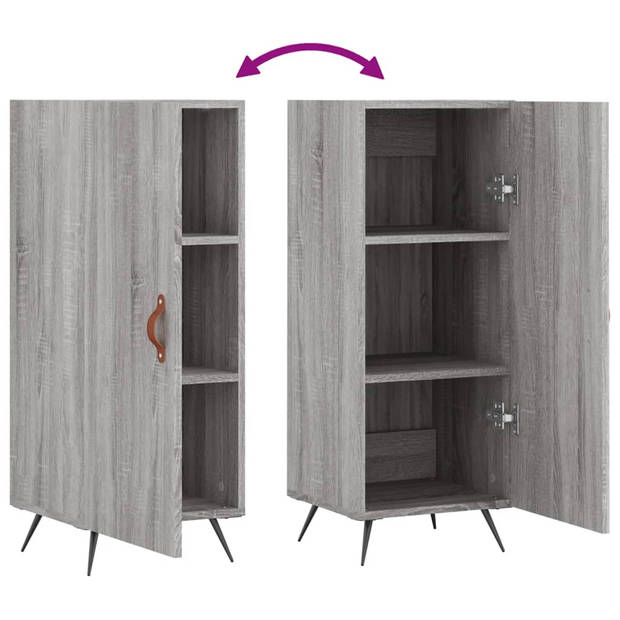 vidaXL Dressoir 34,5x34x90 cm bewerkt hout grijs sonoma eikenkleurig