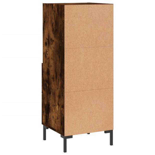 The Living Store Dressoir Gerookt Eiken - 34.5 x 34 x 90 cm - Duurzaam hout/metaal