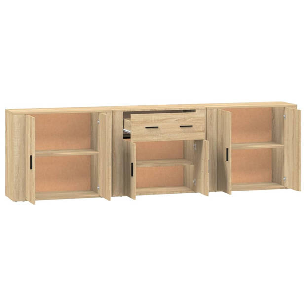 The Living Store Dressoirs - Dressoir - 80 x 33 x 70 cm - Sonoma Eiken