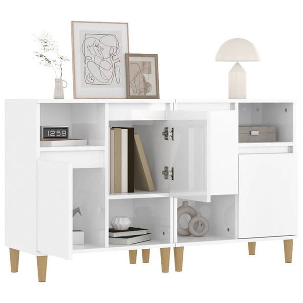 The Living Store Dressoir - Trendy - Meubel - 60 x 35 x 70 cm - Hoogglans wit