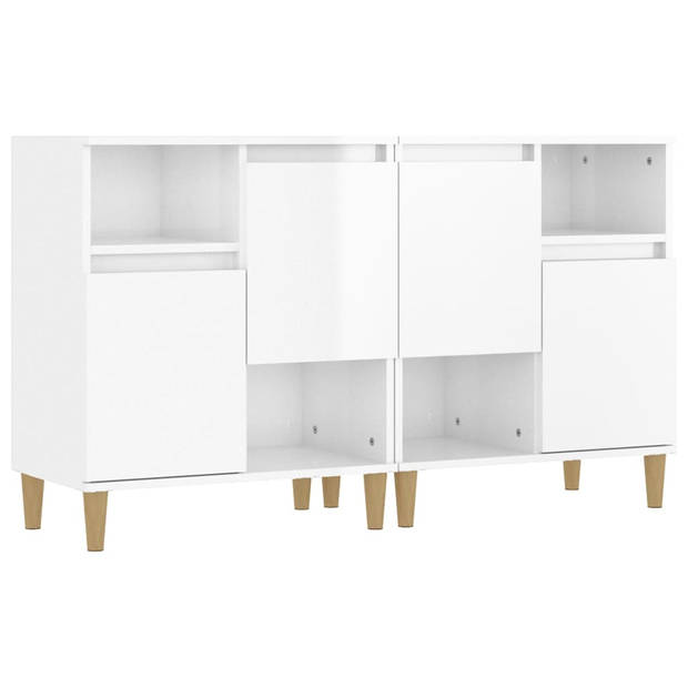 The Living Store Dressoir - Trendy - Meubel - 60 x 35 x 70 cm - Hoogglans wit