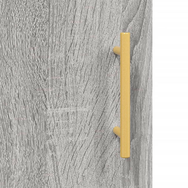 vidaXL Hoge kast 34,5x34x180 cm bewerkt hout grijs sonoma eikenkleurig
