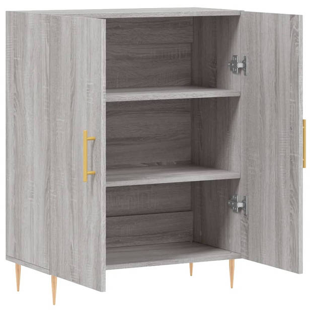 vidaXL Dressoir 69,5x34x90 cm bewerkt hout grijs sonoma eikenkleurig