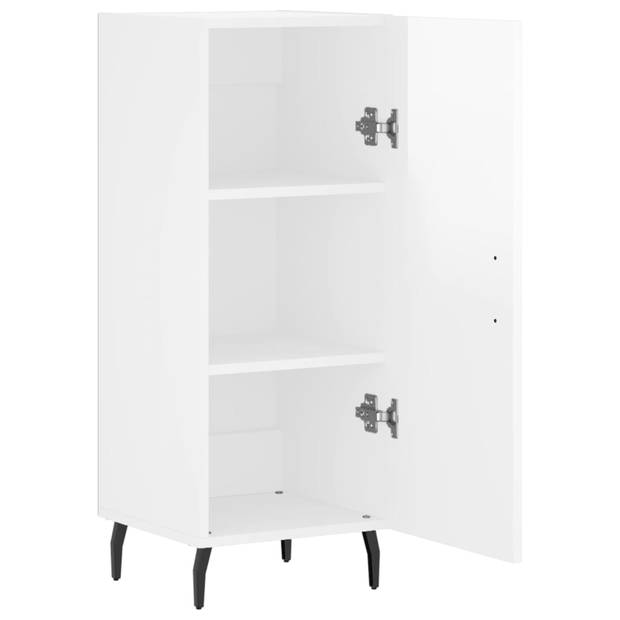 The Living Store Dressoir - Hoogglans wit - 34.5 x 34 x 90 cm - Metalen poten