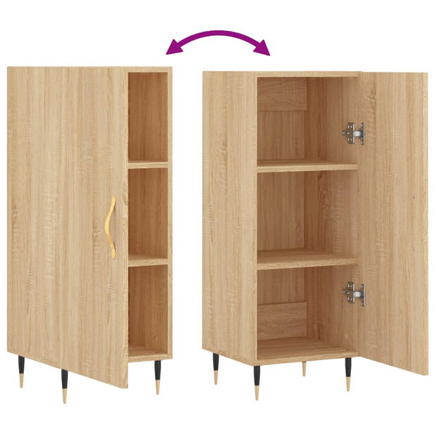 vidaXL Dressoir 34,5x34x90 cm bewerkt hout sonoma eiken