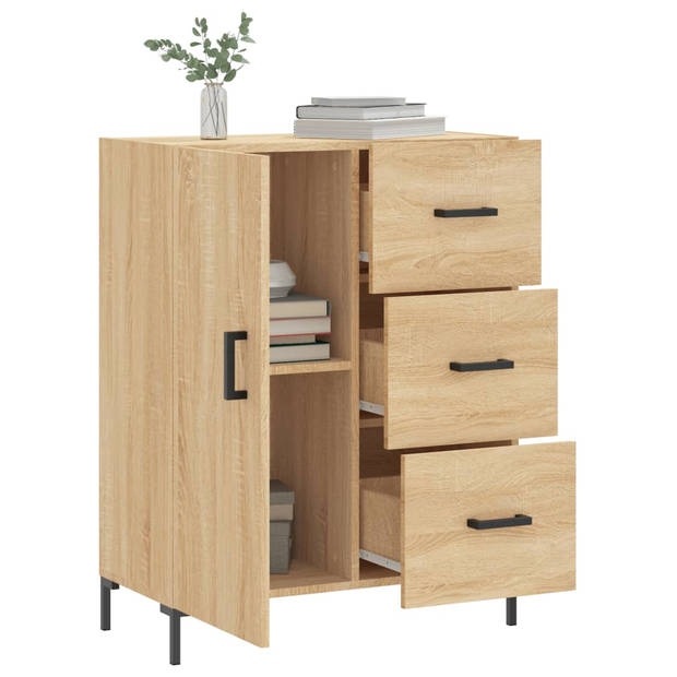 vidaXL Dressoir 69,5x34x90 cm bewerkt hout sonoma eikenkleurig