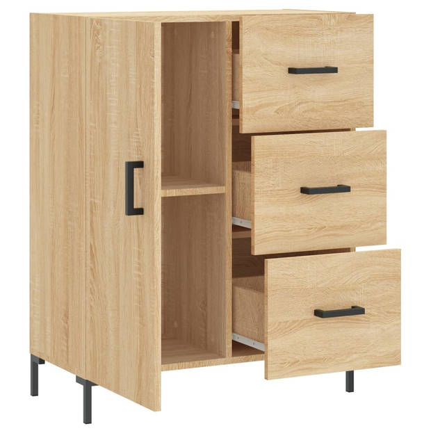 vidaXL Dressoir 69,5x34x90 cm bewerkt hout sonoma eikenkleurig