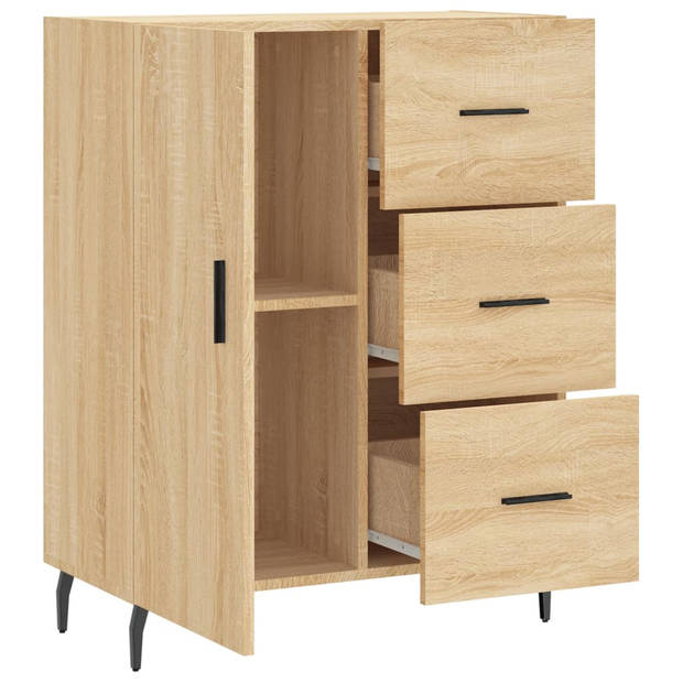 vidaXL Dressoir 69,5x34x90 cm bewerkt hout sonoma eikenkleurig